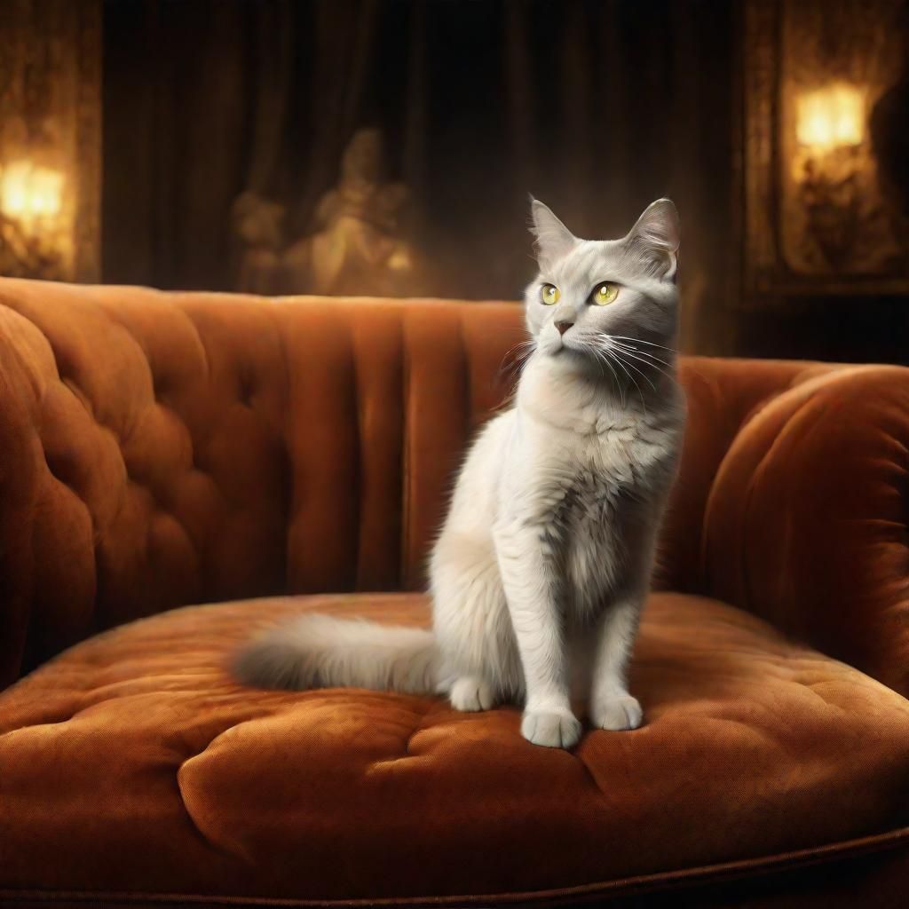 Cat Portrait with Dutch Master Lighting in Fauvist Style