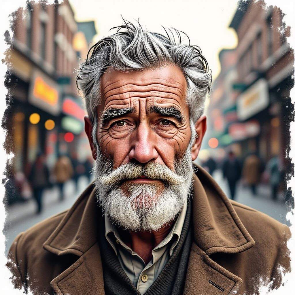 Elderly Man in Early 20th Century Attire, Sepia Tone