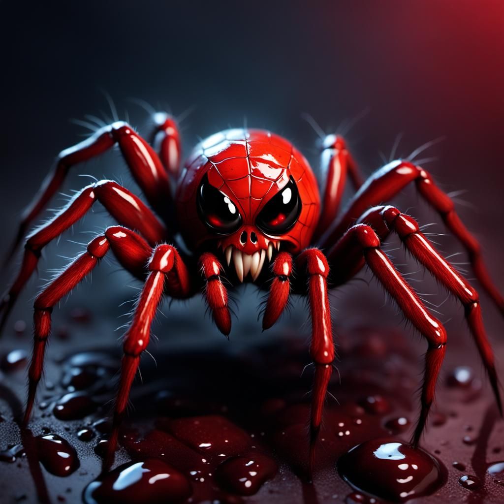Cute Necromorph Spider with Dripping Blood