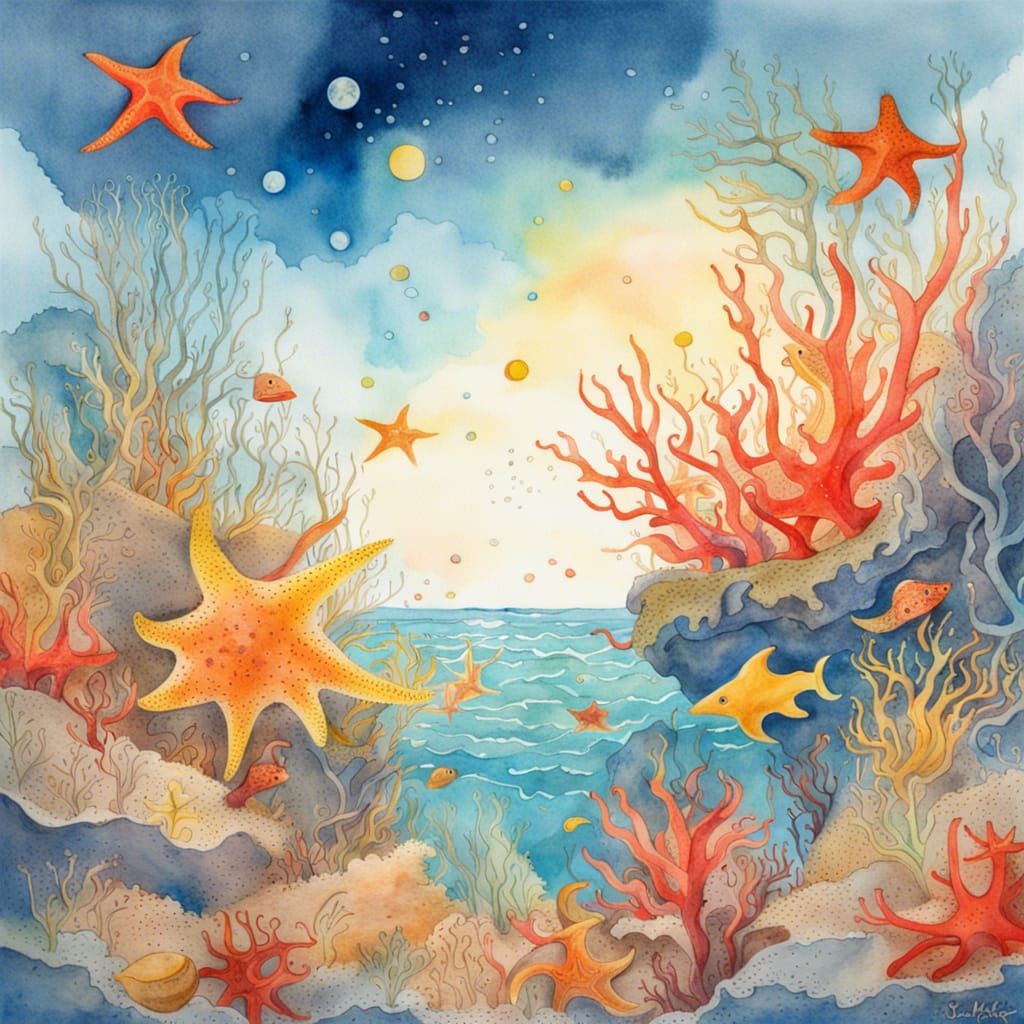 Underwater Sky (watercolor)