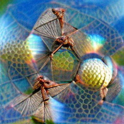 Dragonfly Eye: Hexagonal Compound Close-Up
