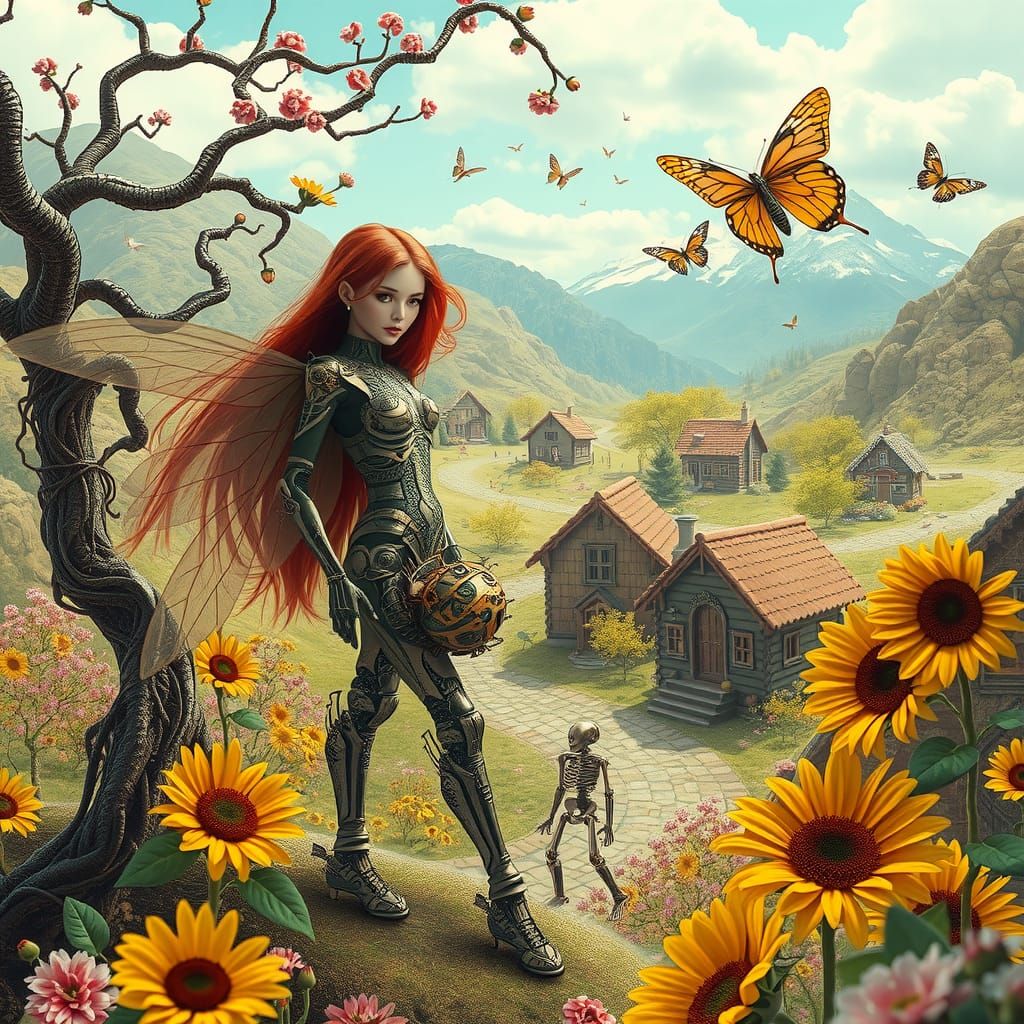 Winged Flower Fairy in Candy Dreamscape