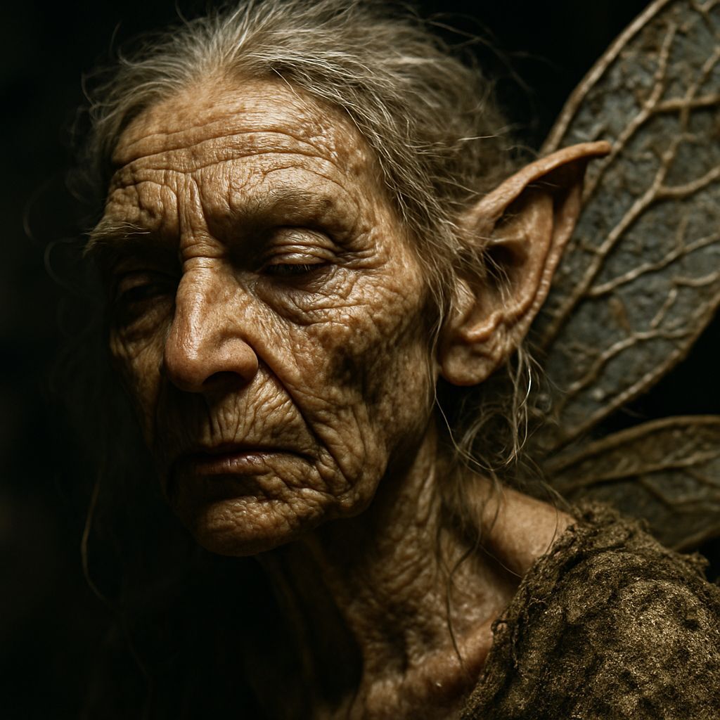 Hyper-Realistic Close-Up of an Ancient Fairy