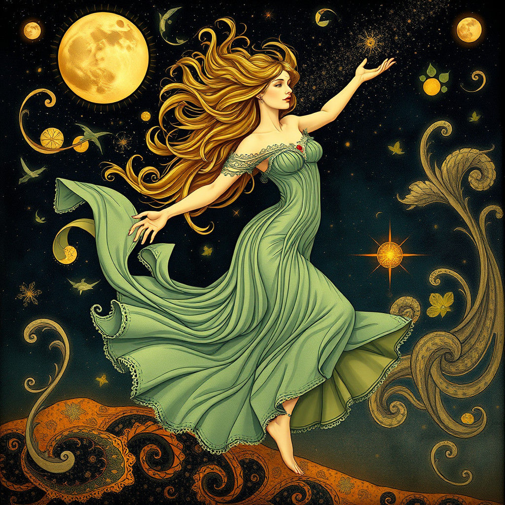 Beatrice in Motion: Art Nouveau Meets Surrealism