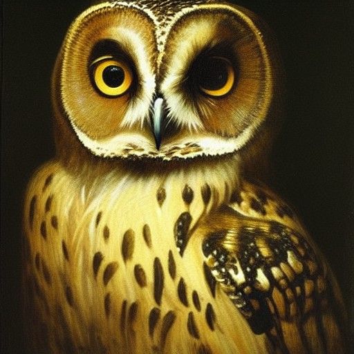 Owl Portrait in the Style of Rembrandt