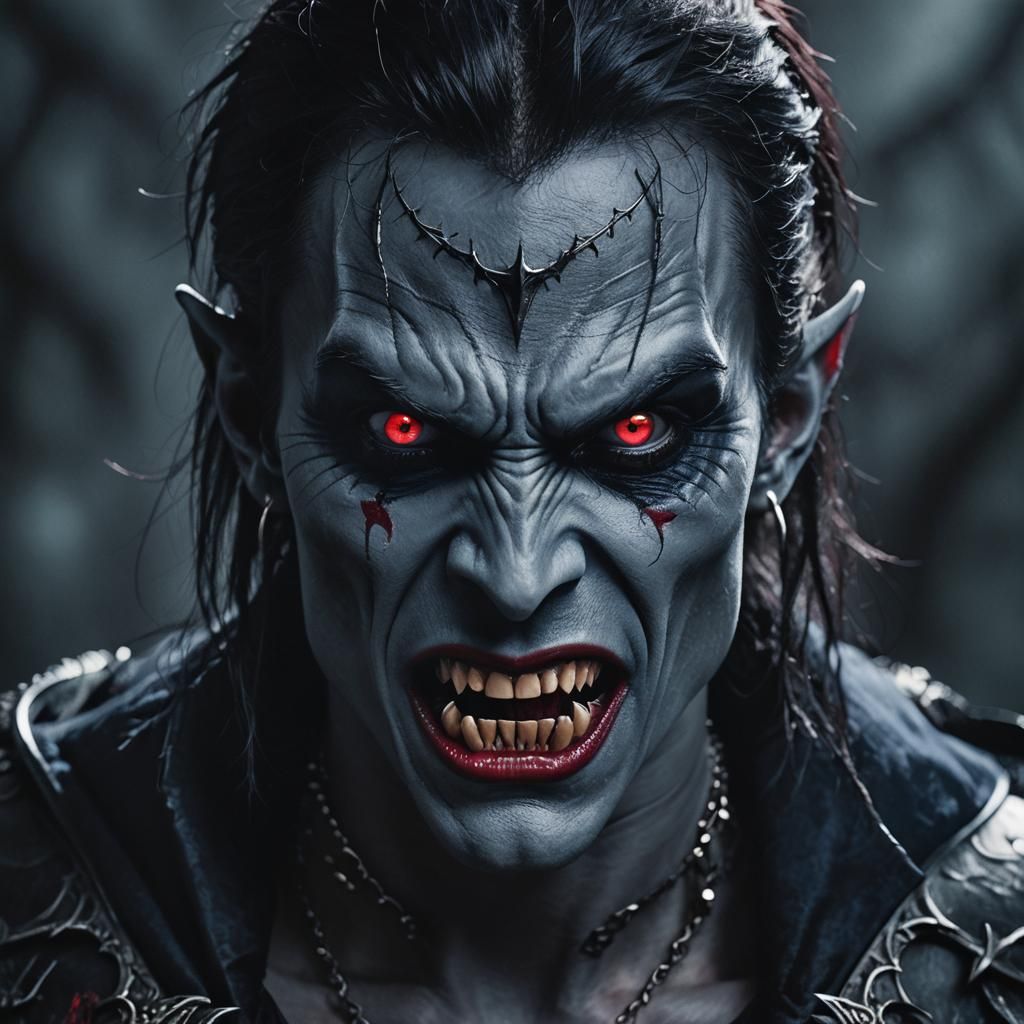 Drow Vampire Hybrid Portrait in Hyperrealism