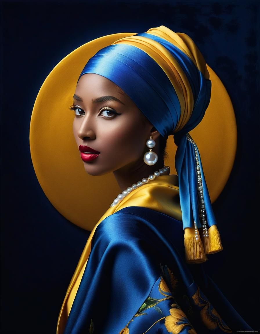 Girl with a Pearl Earring Inspired Portrait