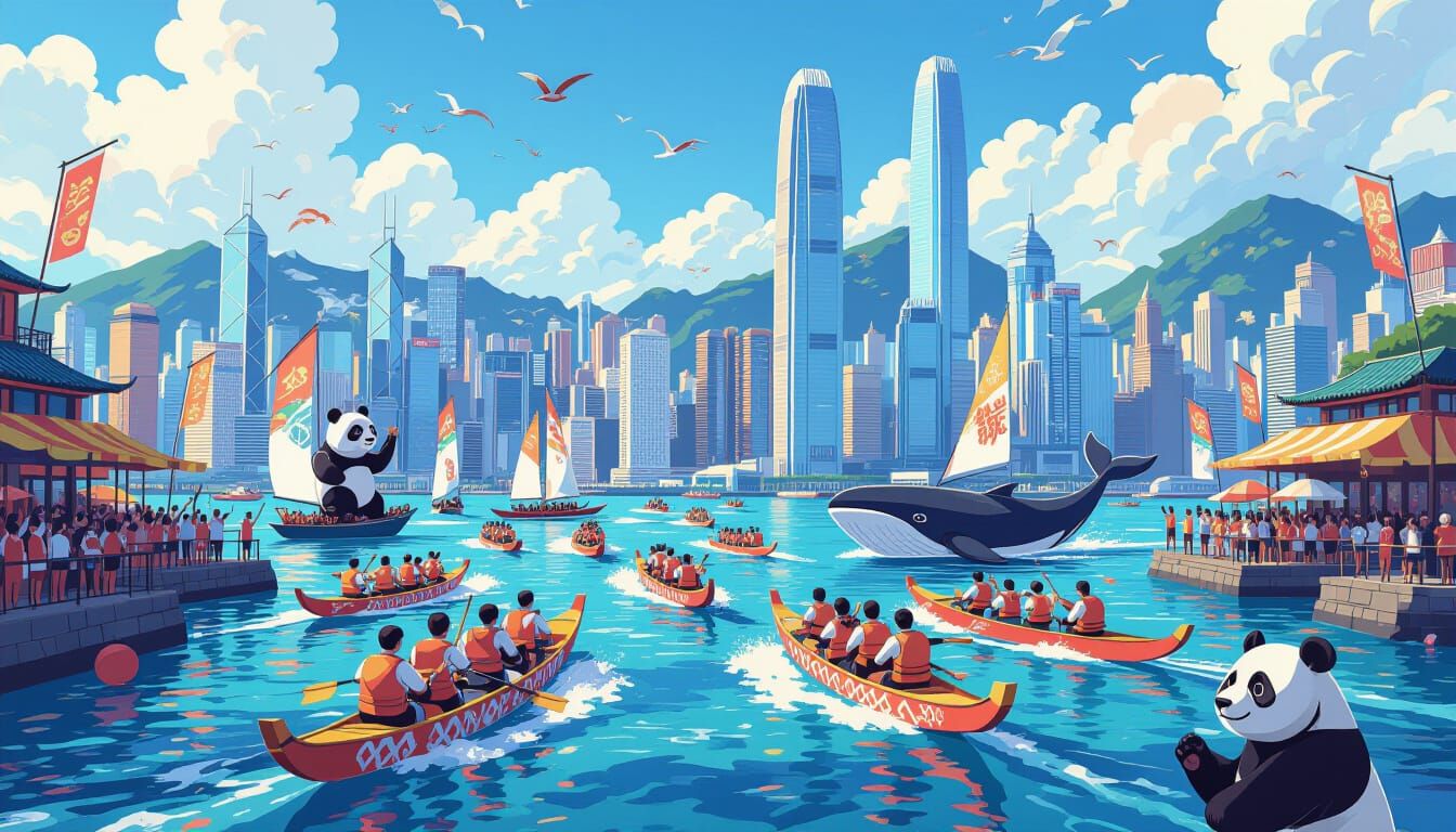 Lively Waterfront Celebration with Dragon Boat Races