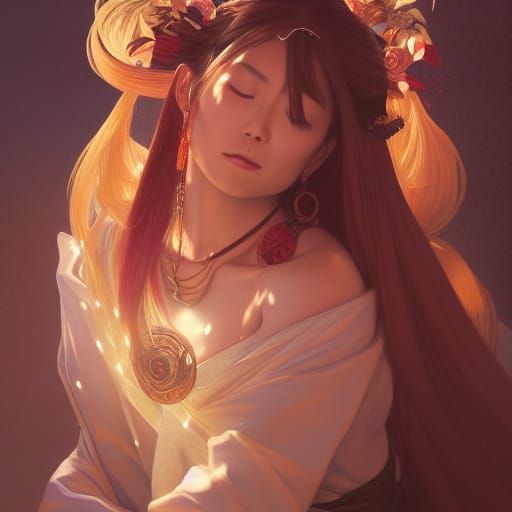 Ame-no-Uzume: Japanese Goddess of Dawn Portrait
