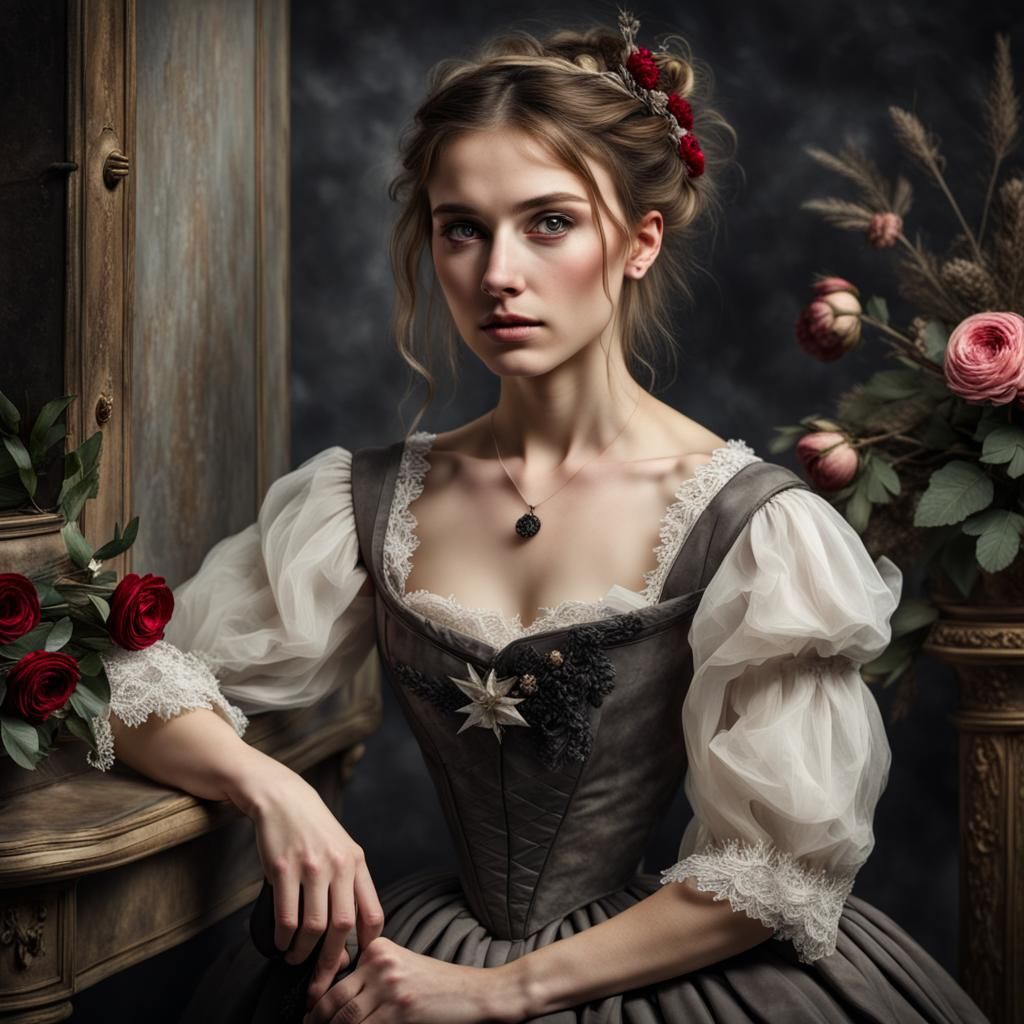 Gothic Portrait of a Mournful Figure on Black Friday