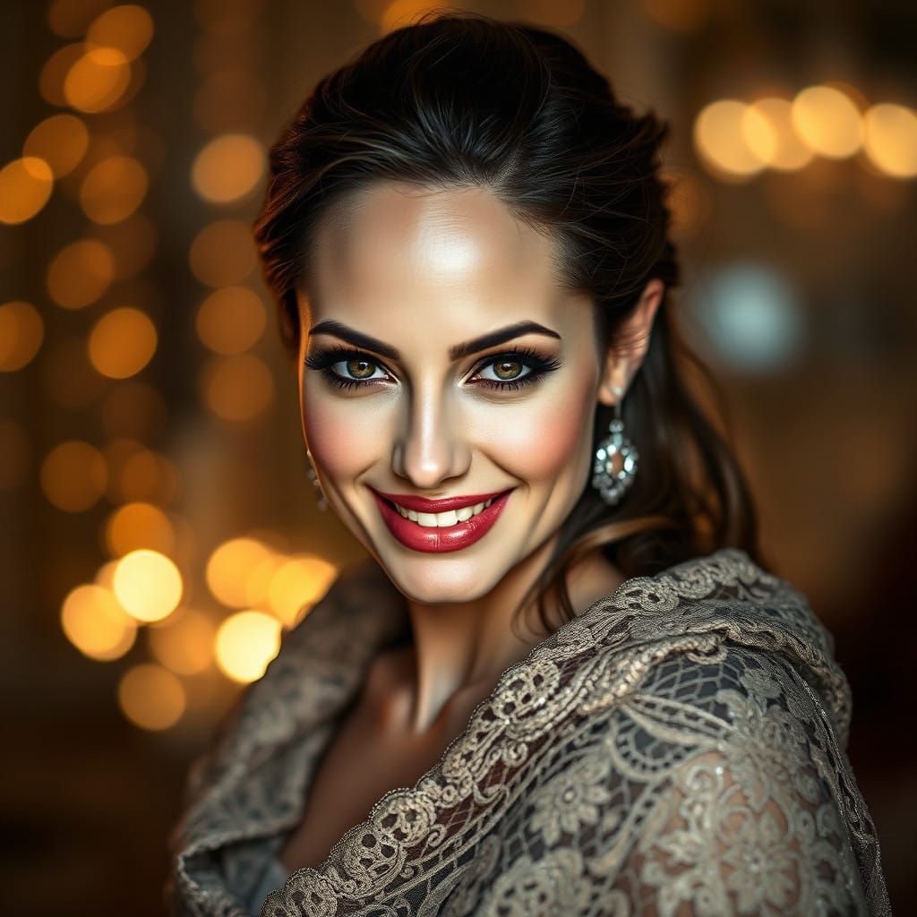 A portrait of Angelina Jolie Lookalike