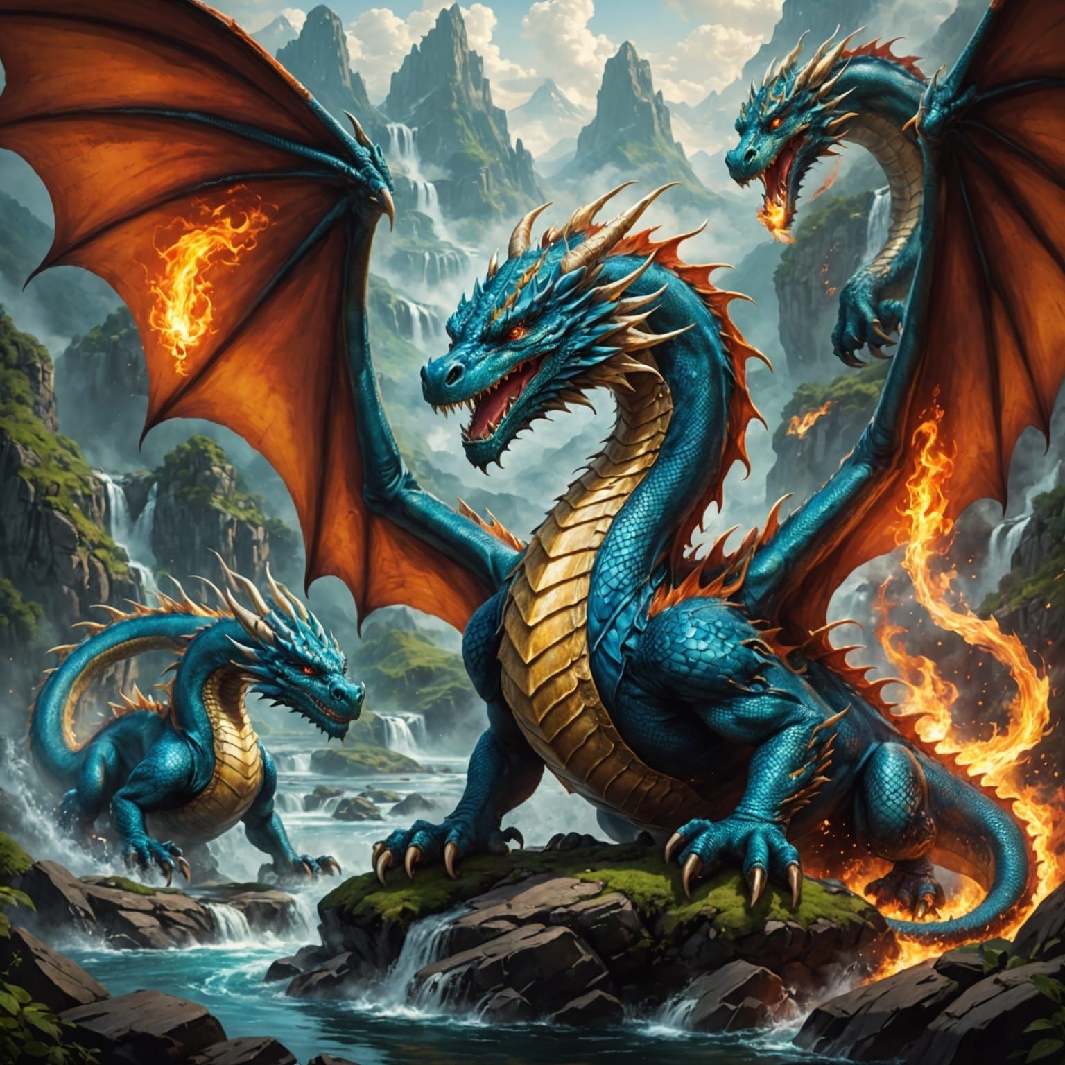 Mystical Dragon Unites Elements in Harmony