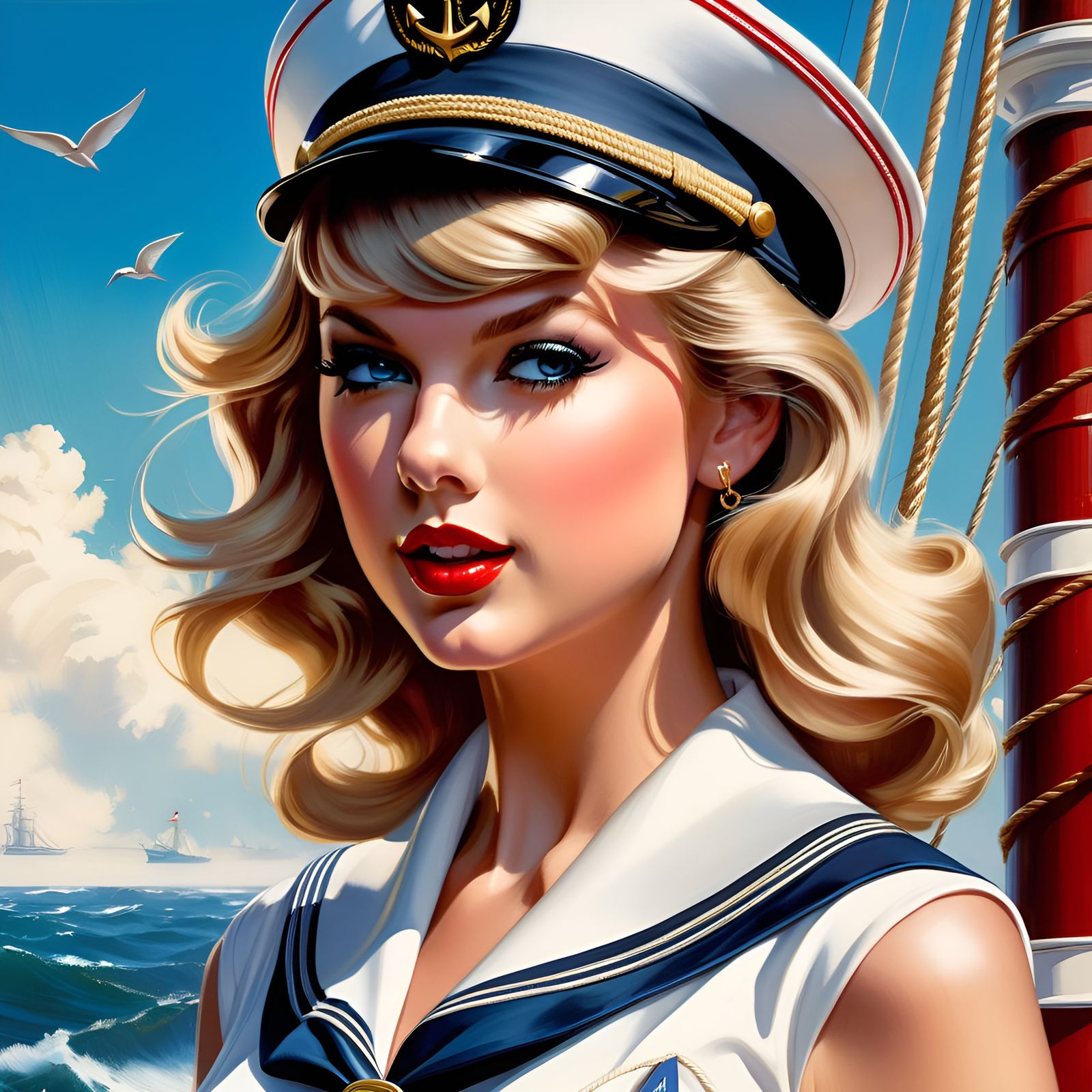 Taylor Swift as Sailor, Pin-Up Portrait