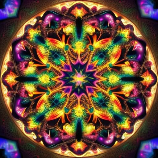 Kaleidoscopic Heart in Synthwave Style