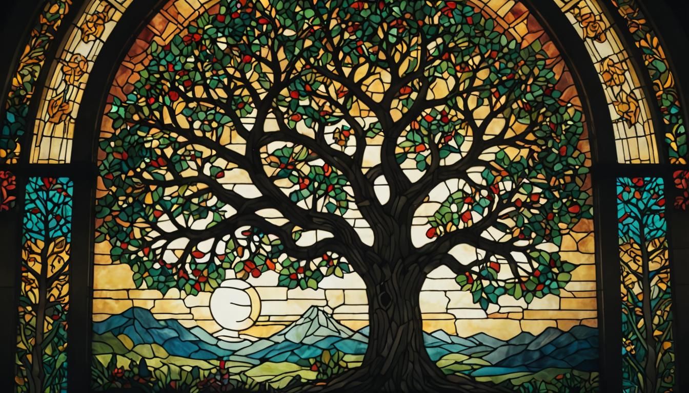 Stunning Stained Glass Tree of Life