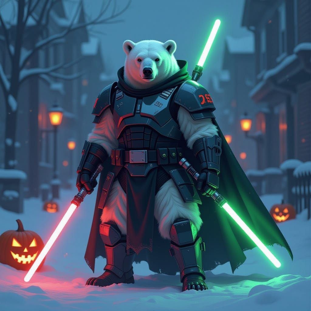Polar Bear as General Grievous for Halloween