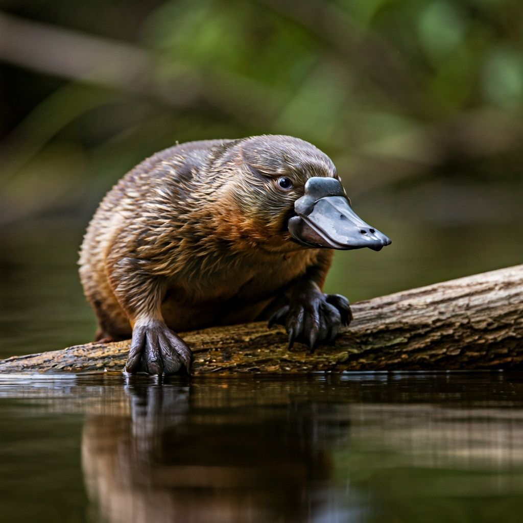 Duckbill Platypus in an Australian swamp