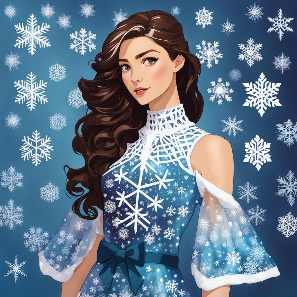 Sophie Morningstar in Snowflake Dress
