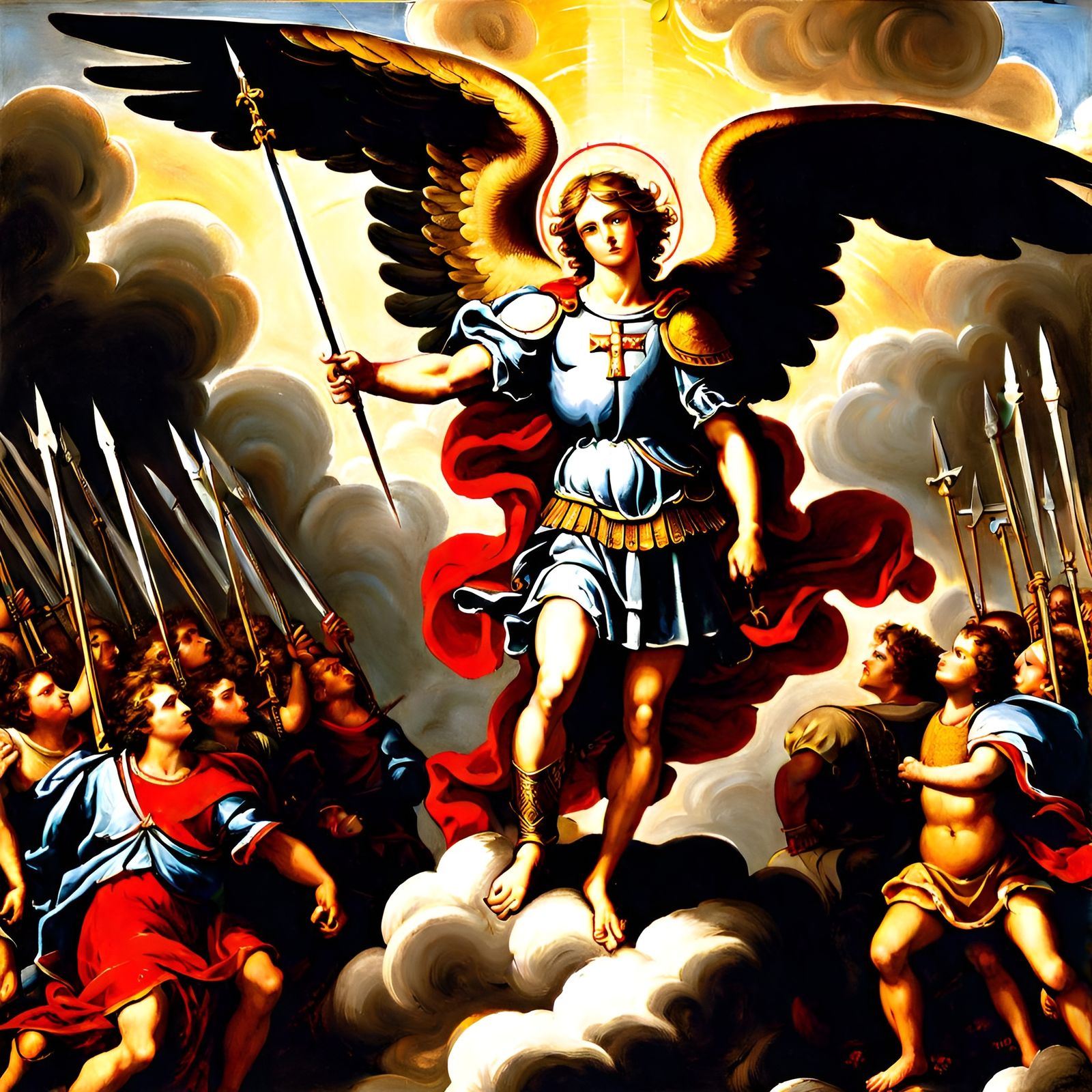Saint Michael Leads Heavenly Army to Battle