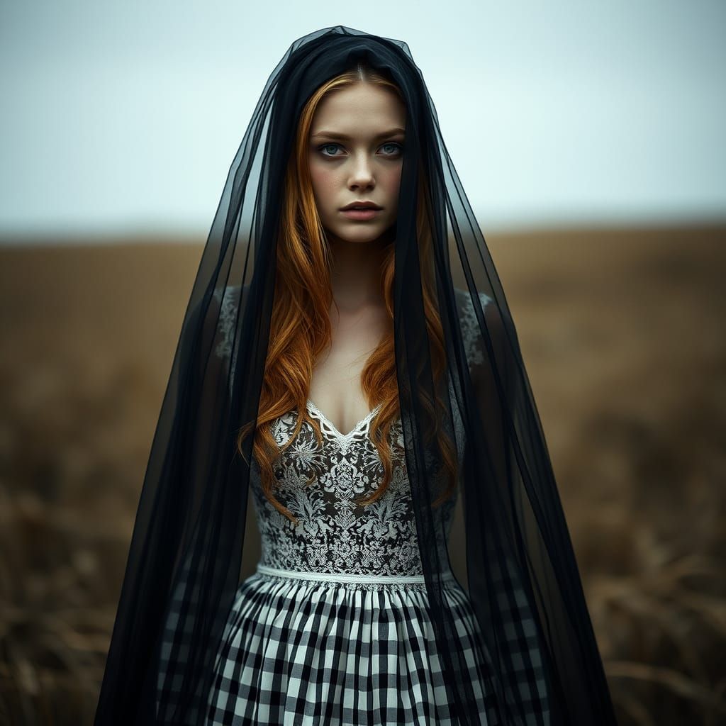 Ethereal Gingham Bride Basks in Starlight