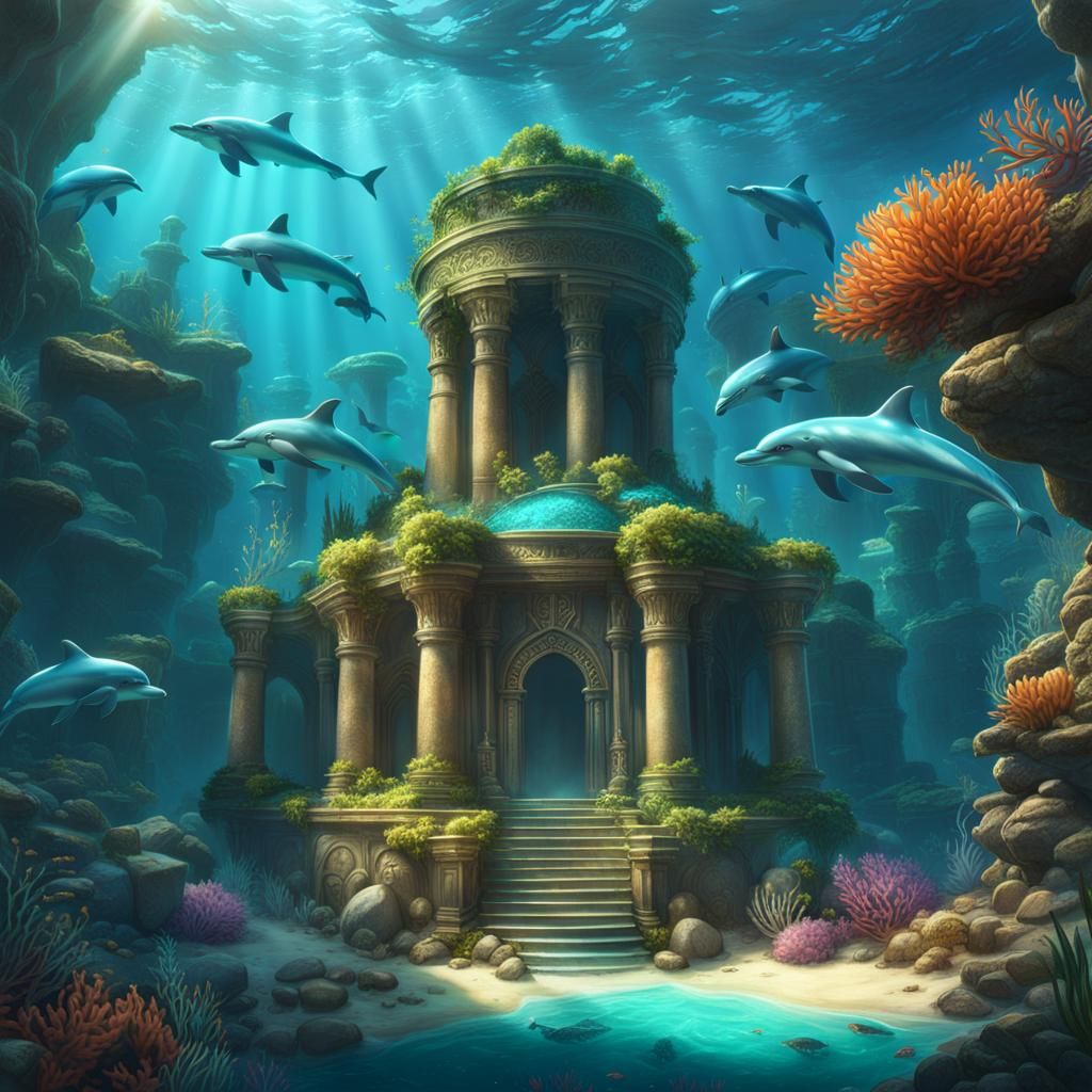 Underwater temple ruins