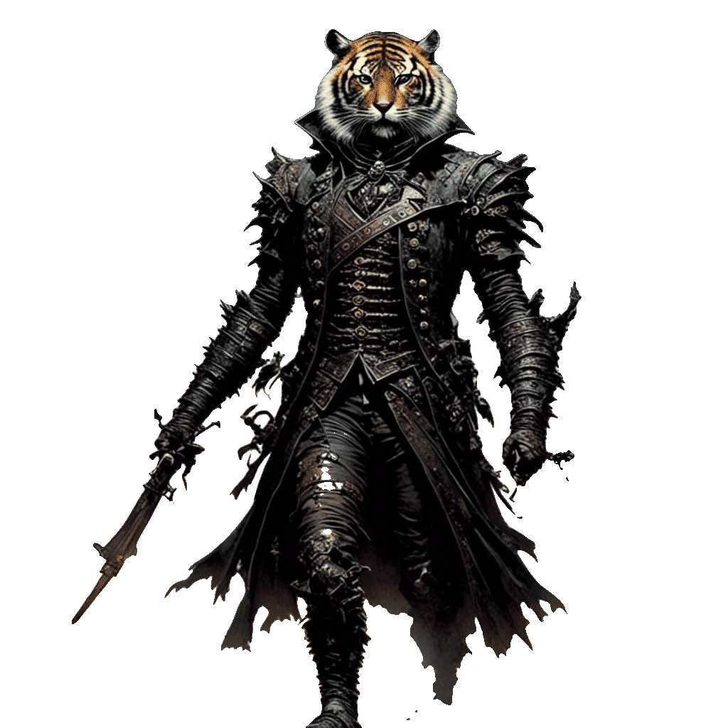 Tiger Warrior in Comic Book Style