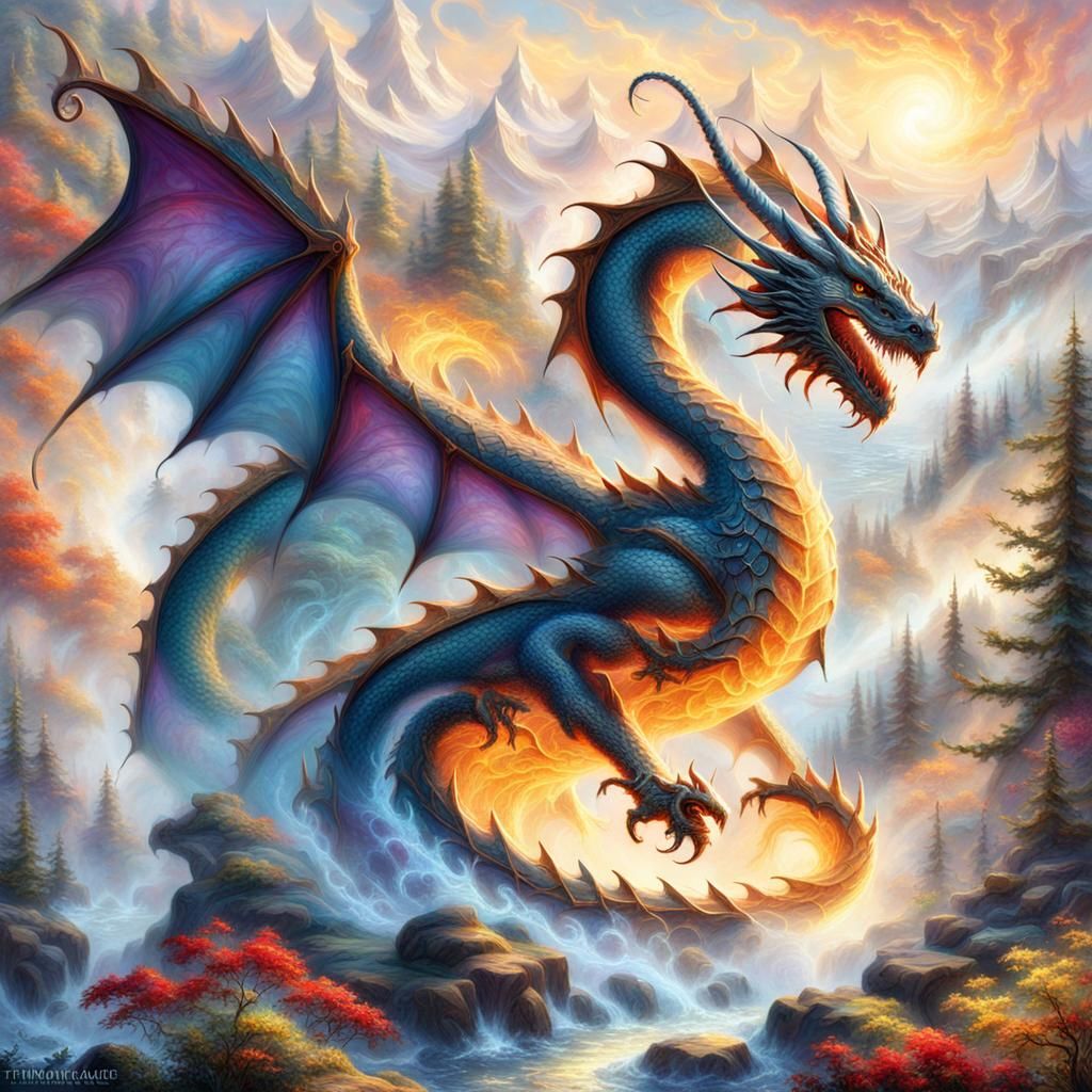 Colorful Dragon in Ethereal Fantasy Style