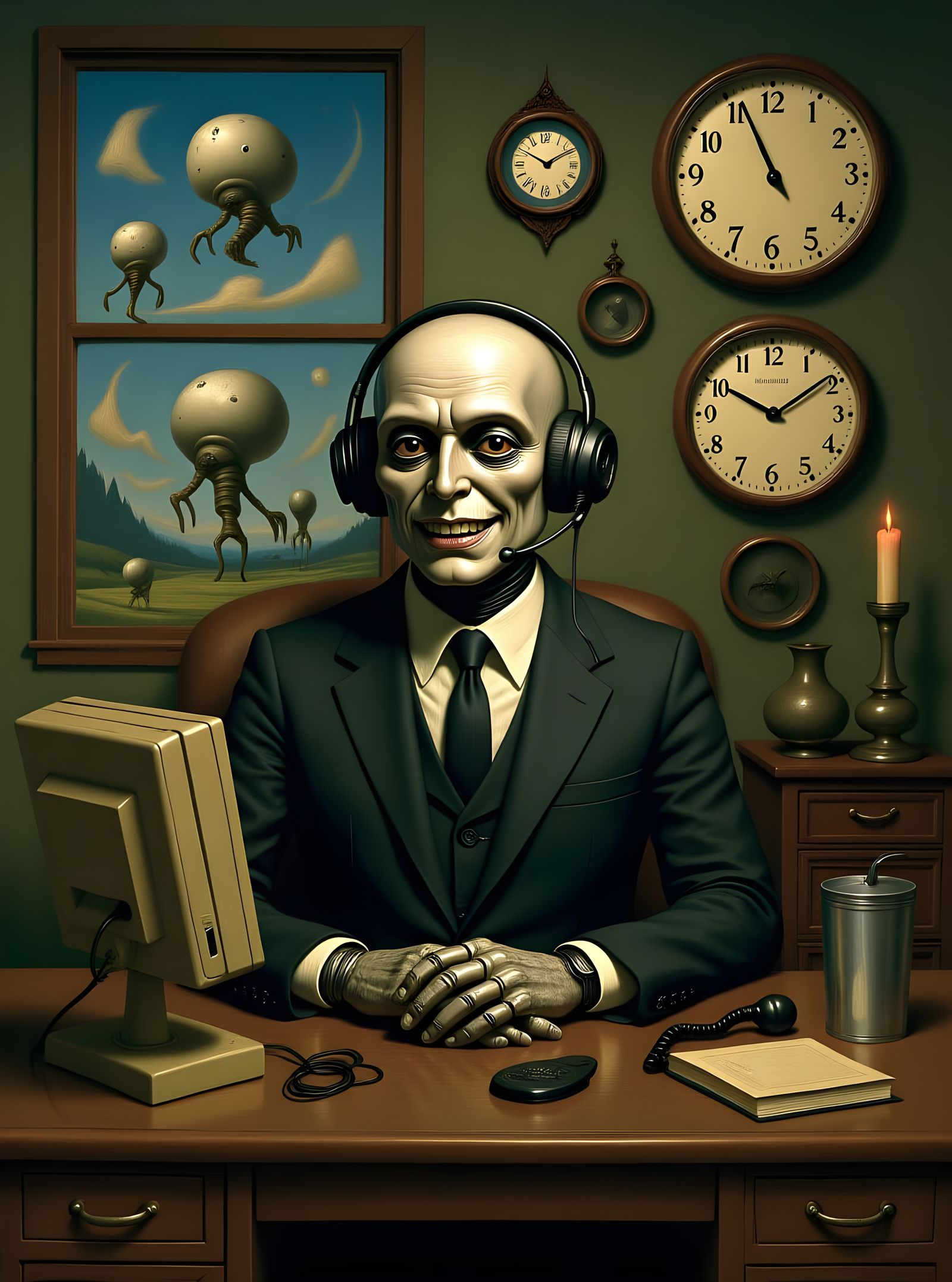 Robot Call Center Surrealism by Salvador Dali