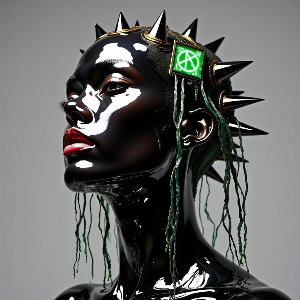 Circuit Board Collar with Glitching LED Screens