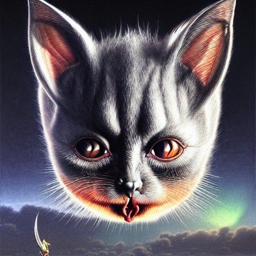 Futuristic Samurai Bat-Kitten in Hyperrealistic Prehistoric ...