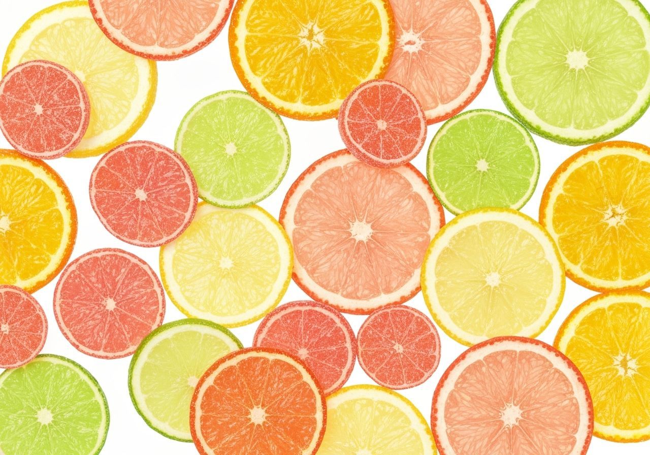 Vibrant Translucent Citrus Slices in Pastel Colors