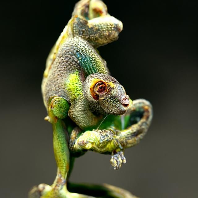 Chameleon Monkey Hybrid Figurine