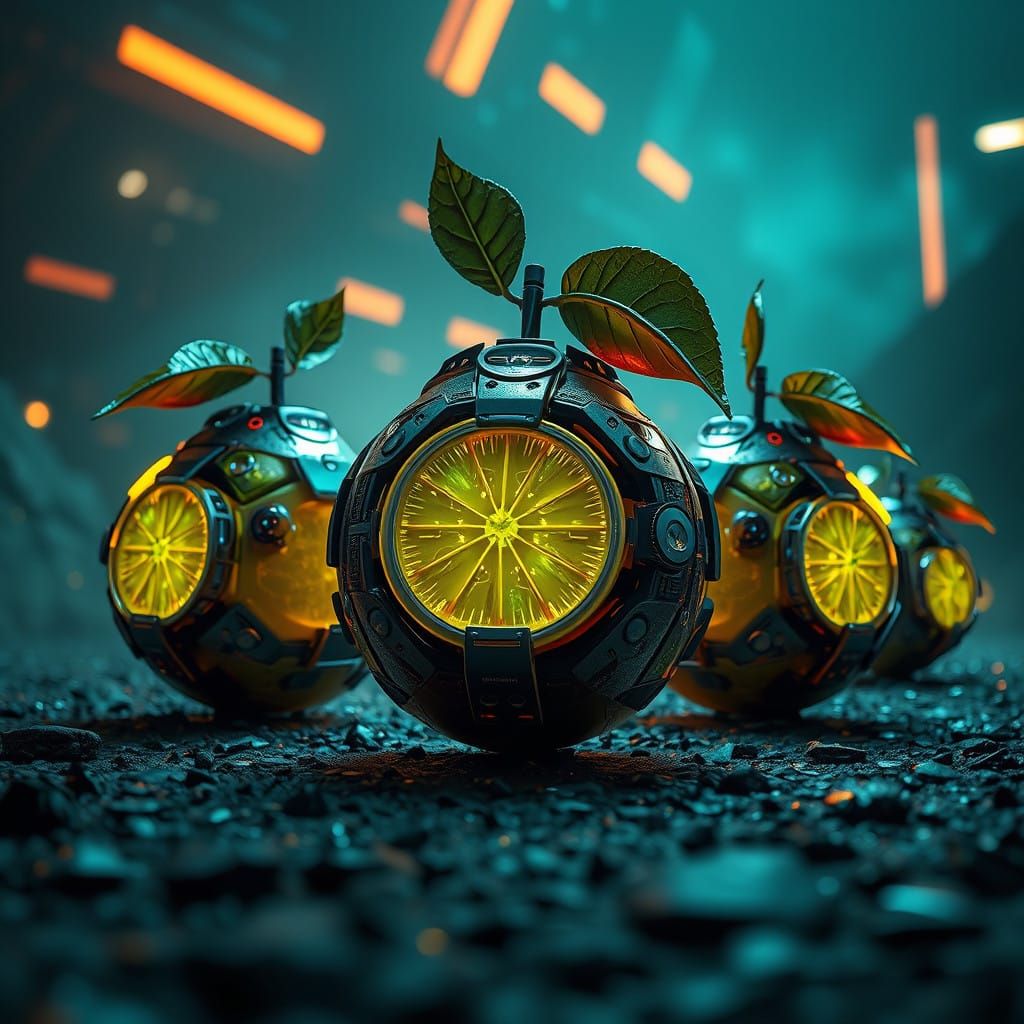 Futuristic Laser Lemons Scene
