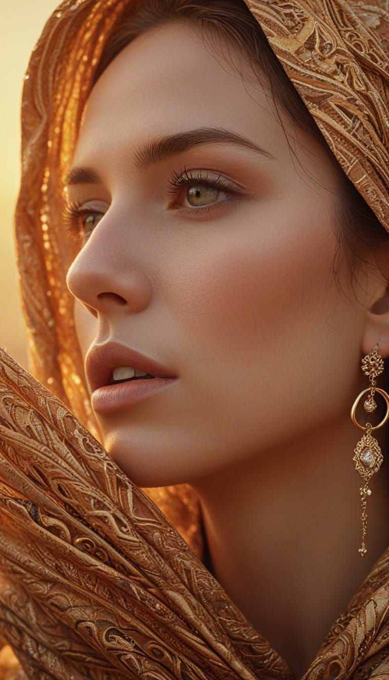 Dreamlike Close-Up of Woman Whispering in Surreal Oil Painti...