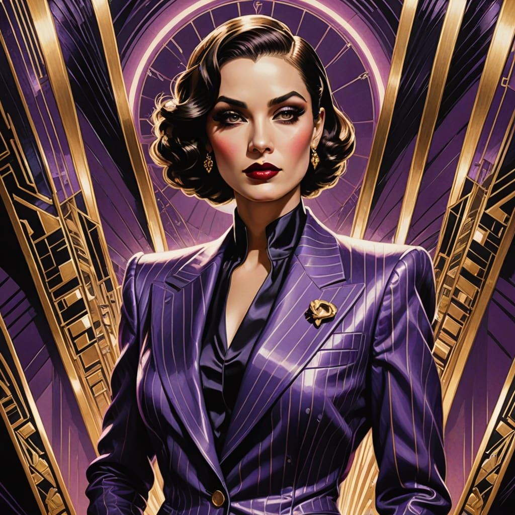 Golden Mob Boss in Art Deco Glamour