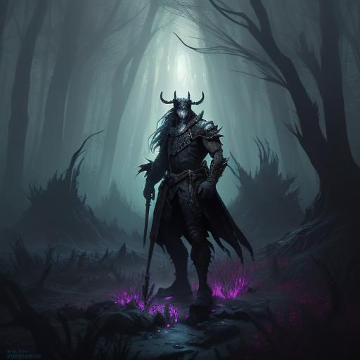 Blighted Yeti in Mystical Forest Concept Art