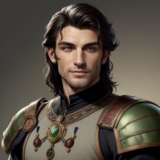 Handsome Nobleman Portrait in Digital Illustration Style