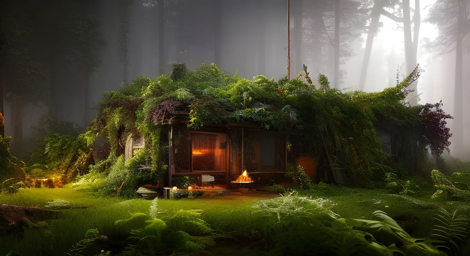 Dog Skull with Energetic Fields in Sci-Fi Horror Art