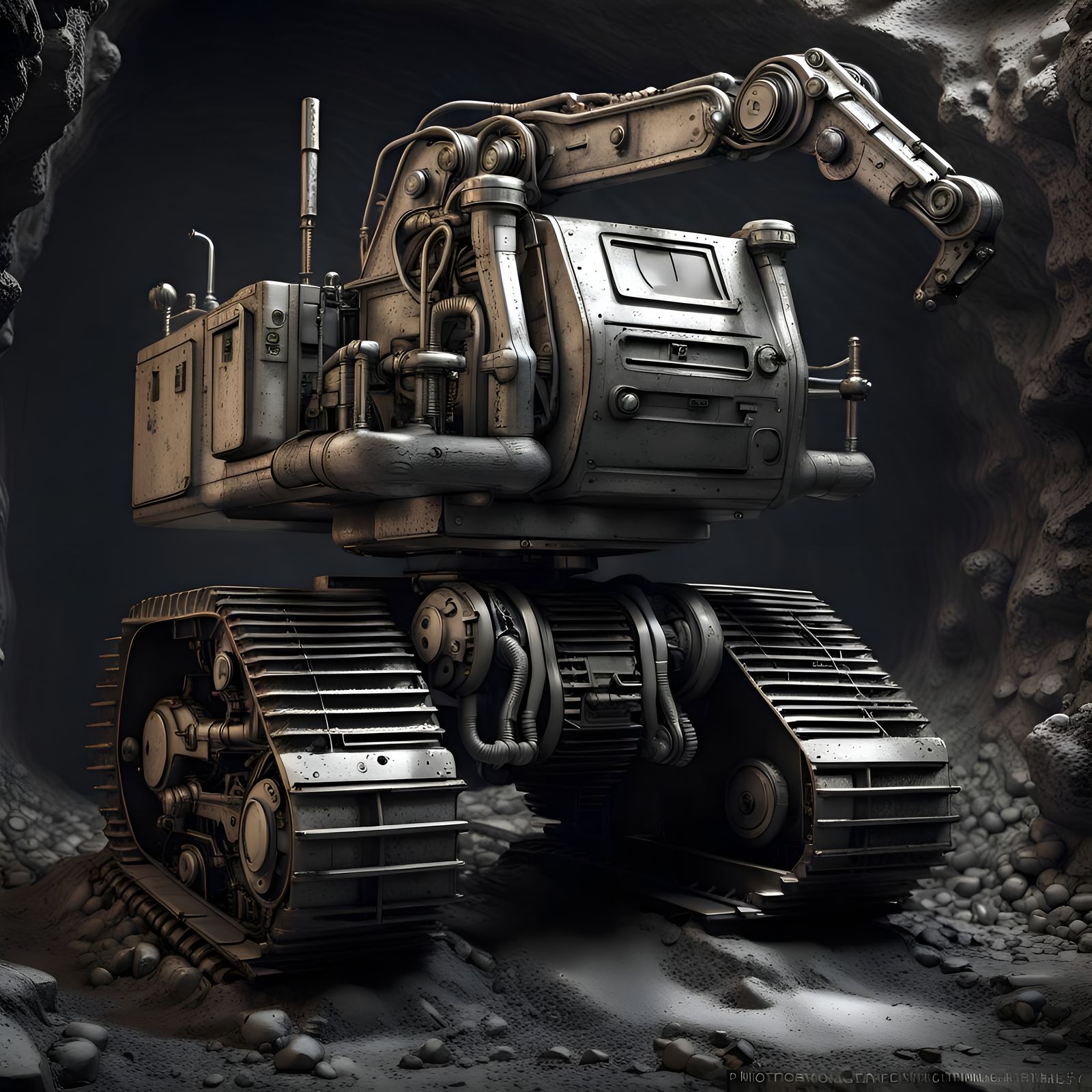 Steampunk Robotic Digger in High Definition