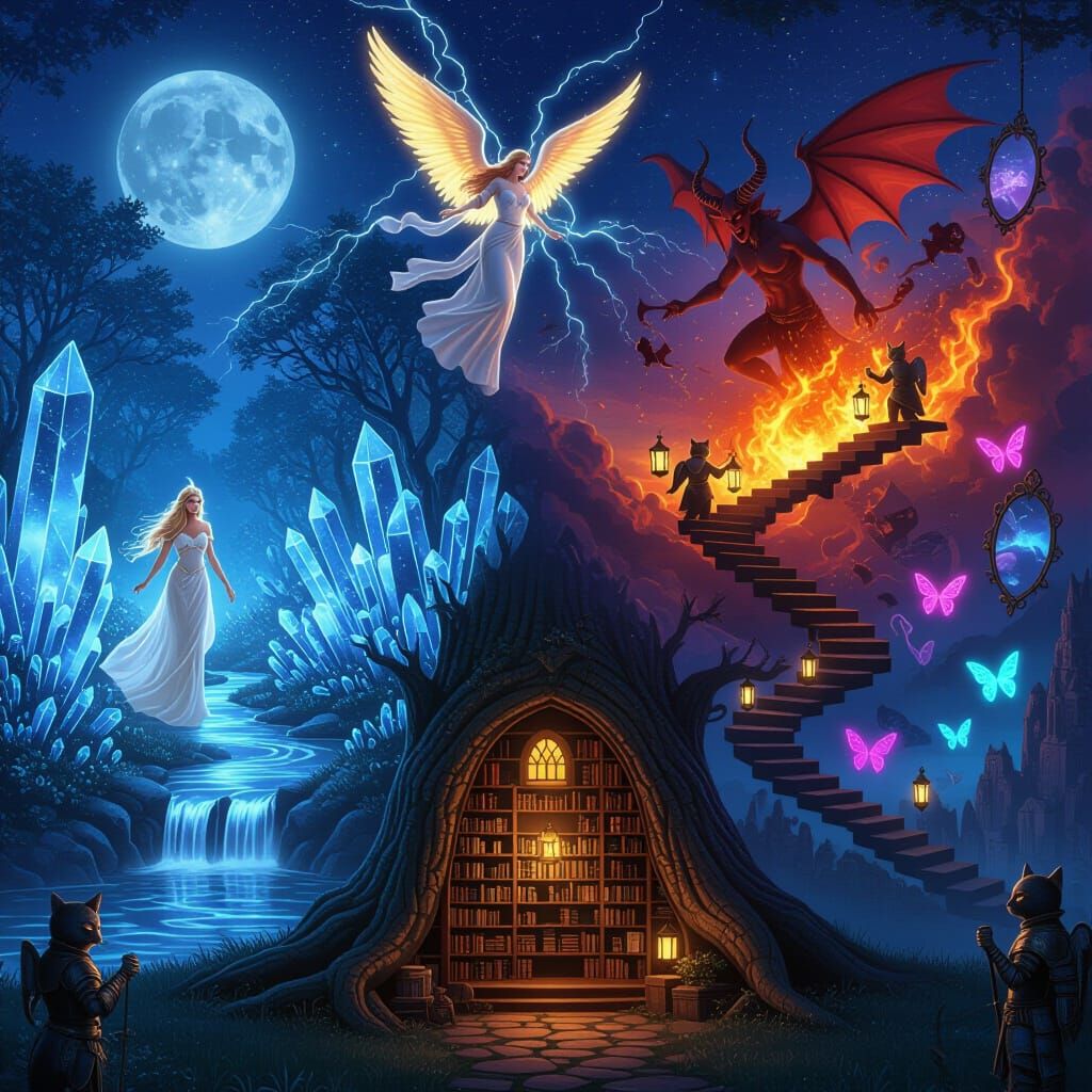 Epic Fantasy Panorama at Twilight