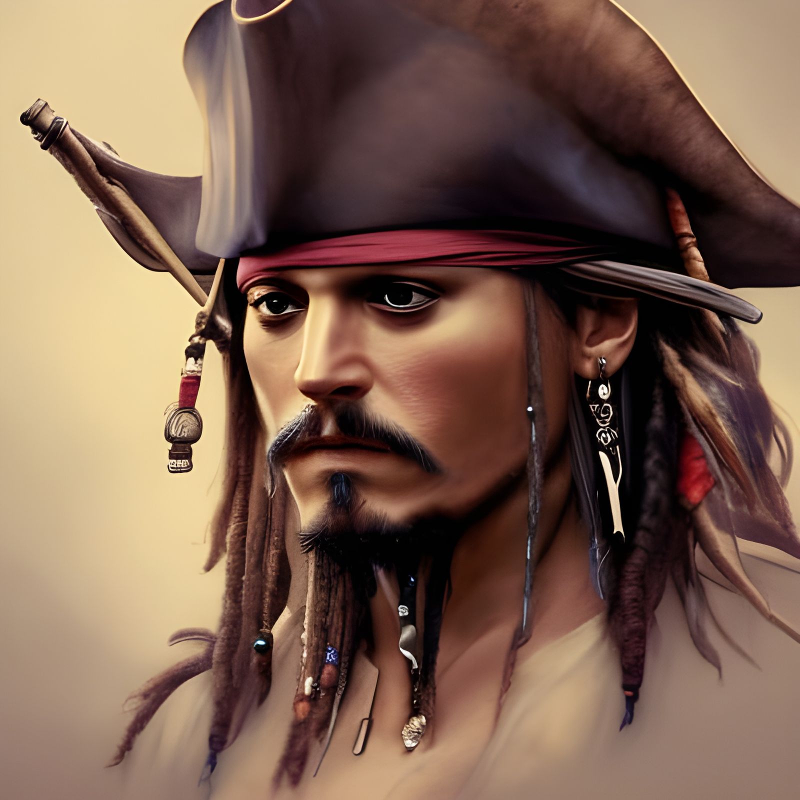 Hyperdetailed Jack Sparrow Portrait in Artgerm Style