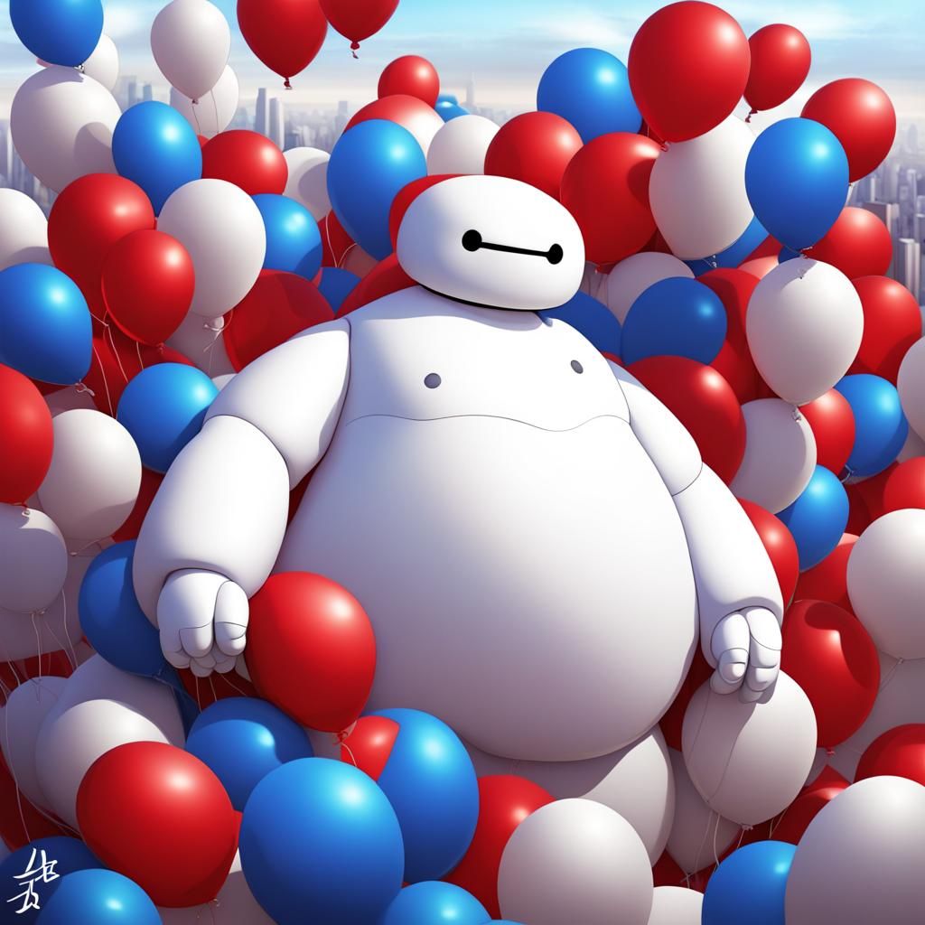 Balloon Baymax in Anime Style