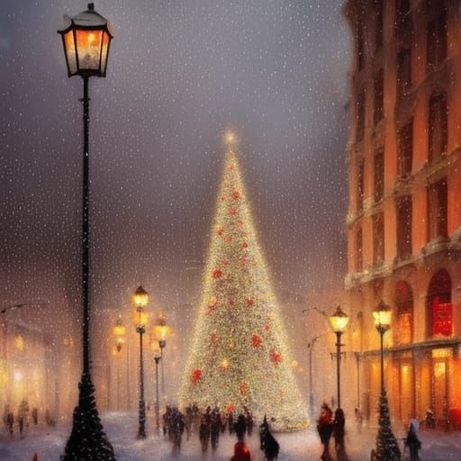 Christmas Tree in Old Square: Winter Art