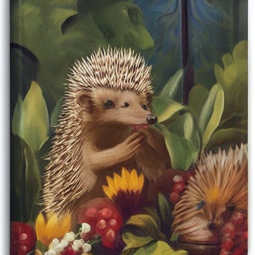 Hedgehog Artist's Secret Hobbies in Otto Dix Style