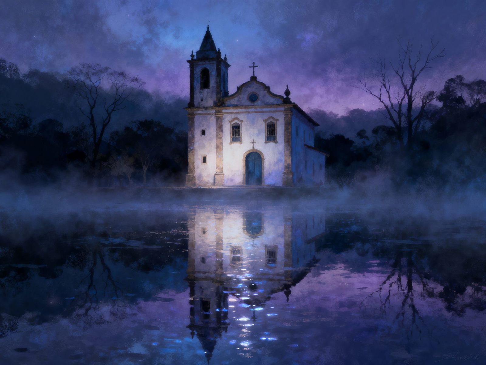 Mysterious Chapel in Paraty, Brazil as Dreamshape Art