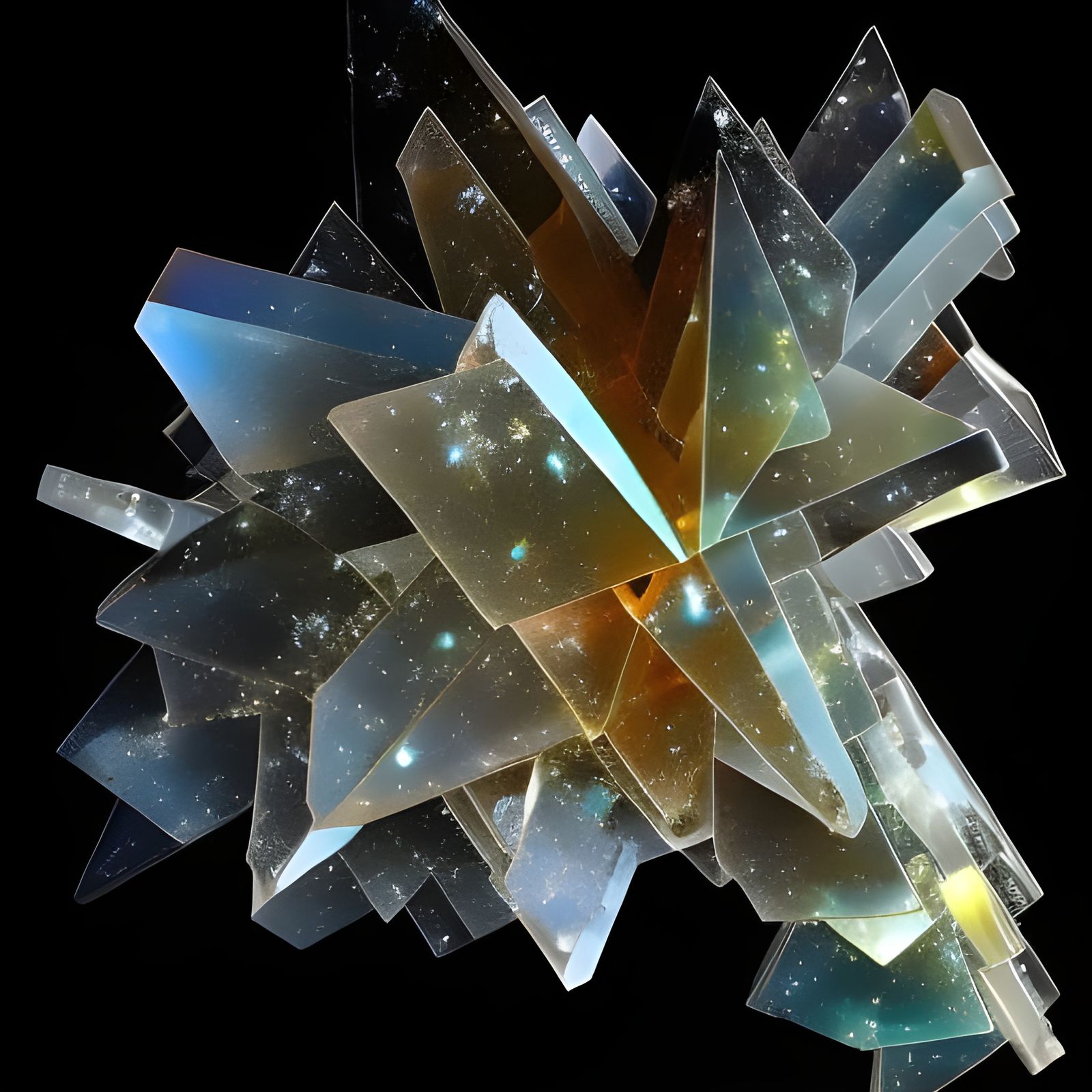 Colorful Quartz Epitaxy on Concrete Block