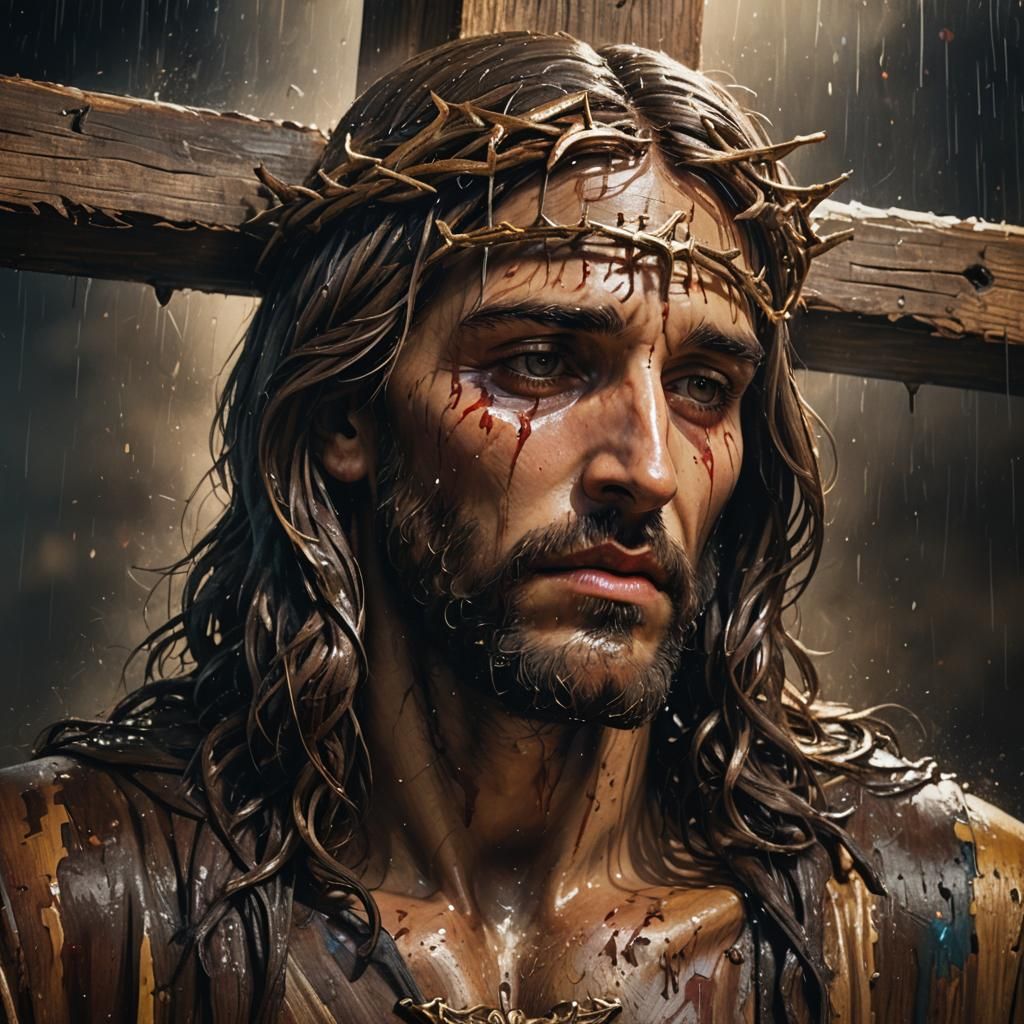 Jesus Christ on the Cross: Hyperrealistic Concept Art