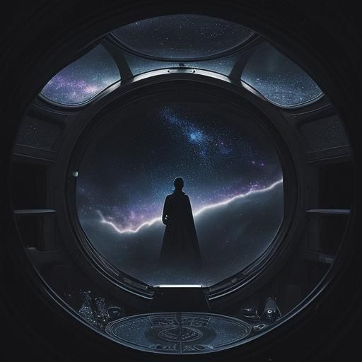 Mysterious Galaxy Airship Silhouette