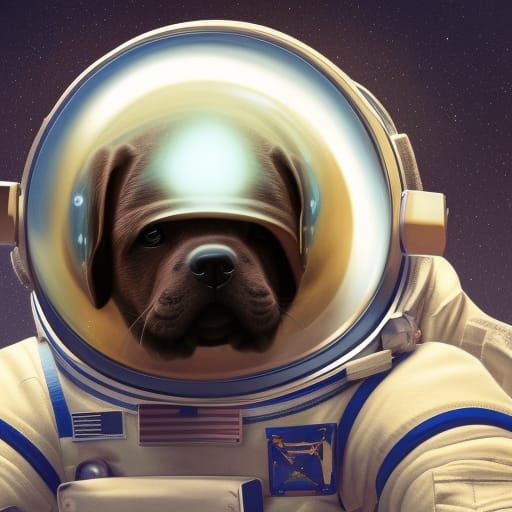 Astronaut Labrador Puppy, Hyperdetailed Professional Photogr...