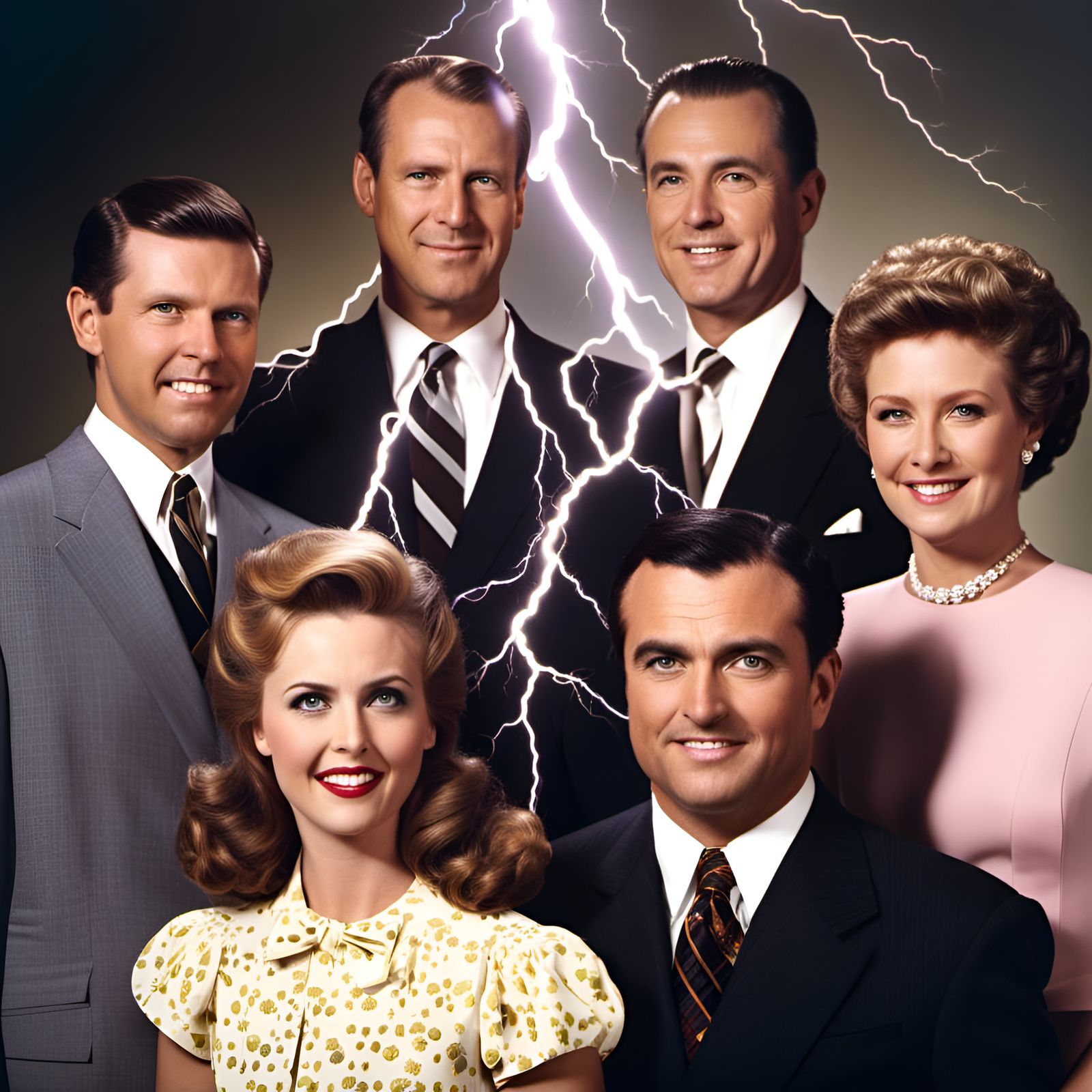 Electrical Lightning Creates Awkward Family Portrait
